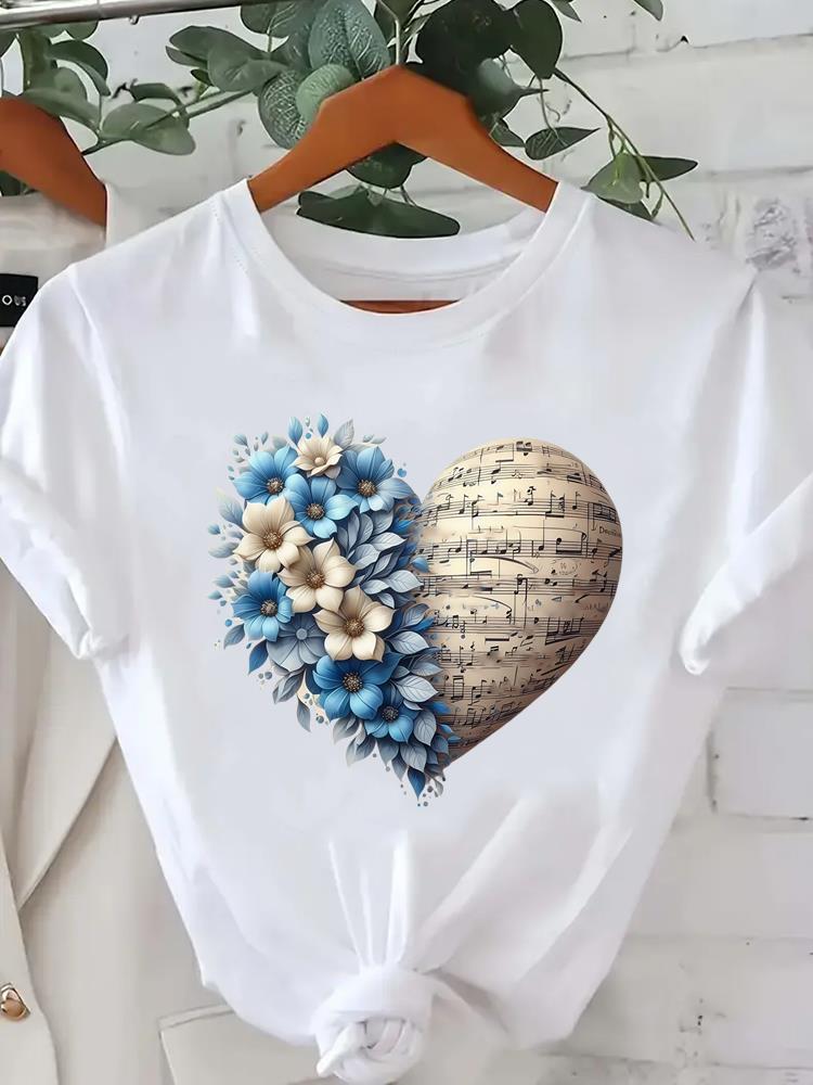 (Asian Size) trend butterfly cute Women Printed Lady Casual Short Sleeve T Tee Top Clothing Shirt Fashion Female Graphic T-shirts