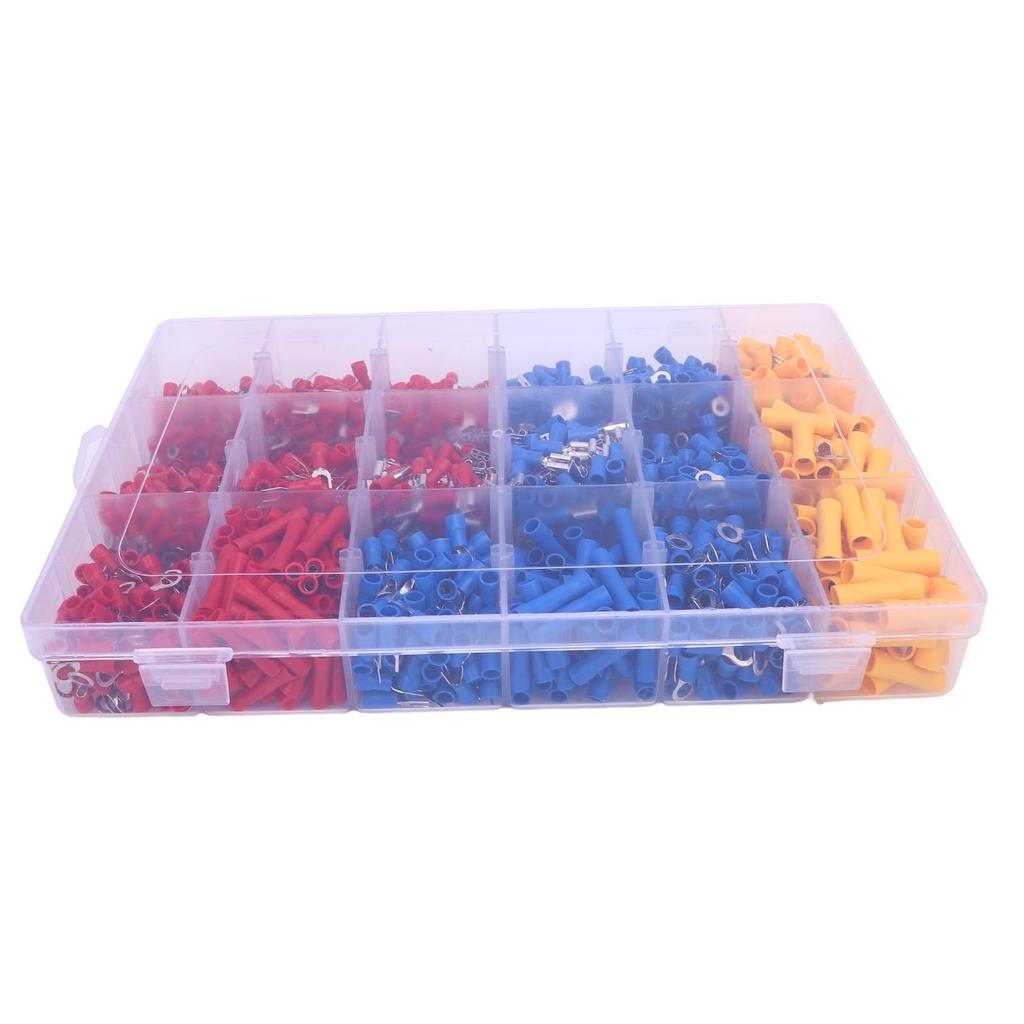 1500Pcs Pre Insulated Wiring Connectors Secure Connection Insulated Wire Crimp Terminals for Marine