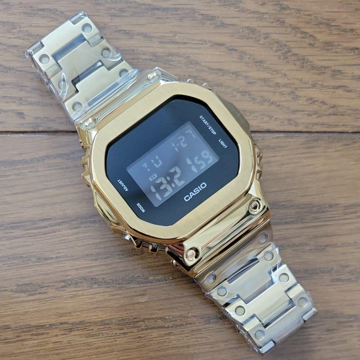 Casio watch G-SHOCK DW-5600BBN full metal custom gold