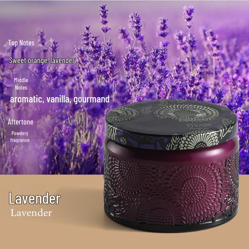 Embossed Sunflower Aromatherapy Candle - High-Quality Soy Wax, Long-Lasting, Decorative Valentine s Gift лавандовый