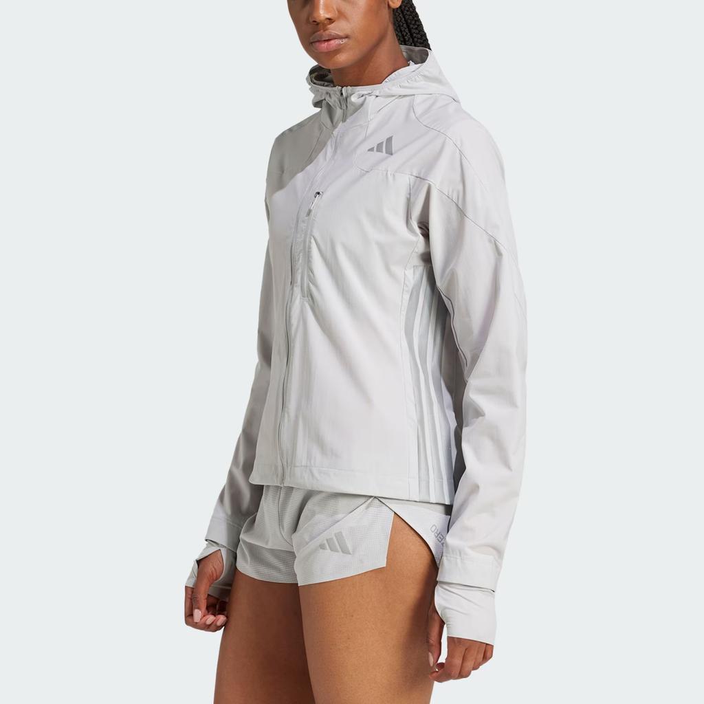 Adidas Womens Running Hakone Limited Edition Sports Slim Fit Hooded Jacket Women Jacket Light-Gray JM7902