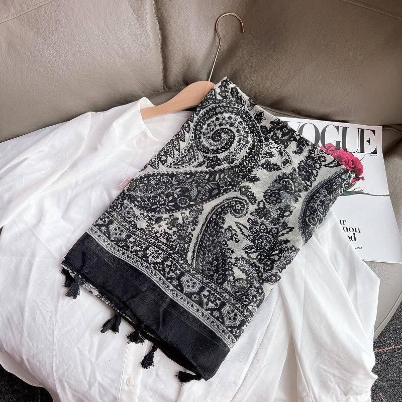 Women Scarf Bohemia Paisley Print Hijab Soft Shawls And Wraps Tessale Female Foulard Designer Pashmina Bandana Headscarf