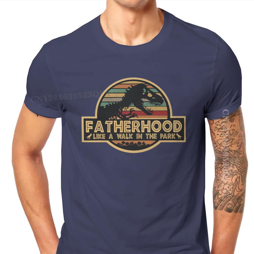 Father Day Daddy Grandpa Pure Cotton Tshirts Fatherhood Like A Walk In The Park Elegant Men T Shirts Leisure Men Clothes Ofertas
