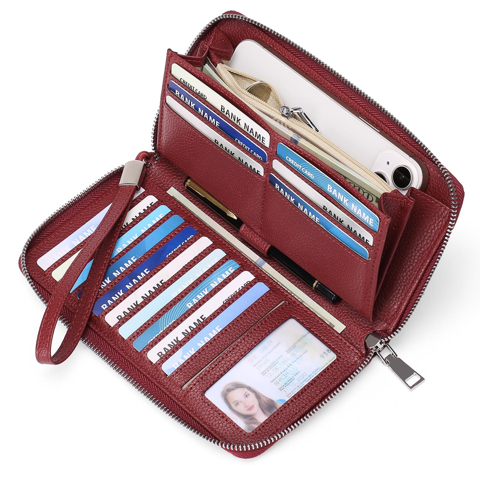 

Женский длинный кошелек RFID большой емкости клатч сумка PU сумка для хранения банковских карт