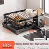 Stainless Steel Double Layer Dish Rack: Drains Bowls, Plates, and Chopsticks