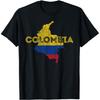 Funny Colombia Flag Heart Colombian Pride T Shirts Men Pure Cotton Humor Streetwear Tee Shirt Short Sleeve Unisex Loose Clothing