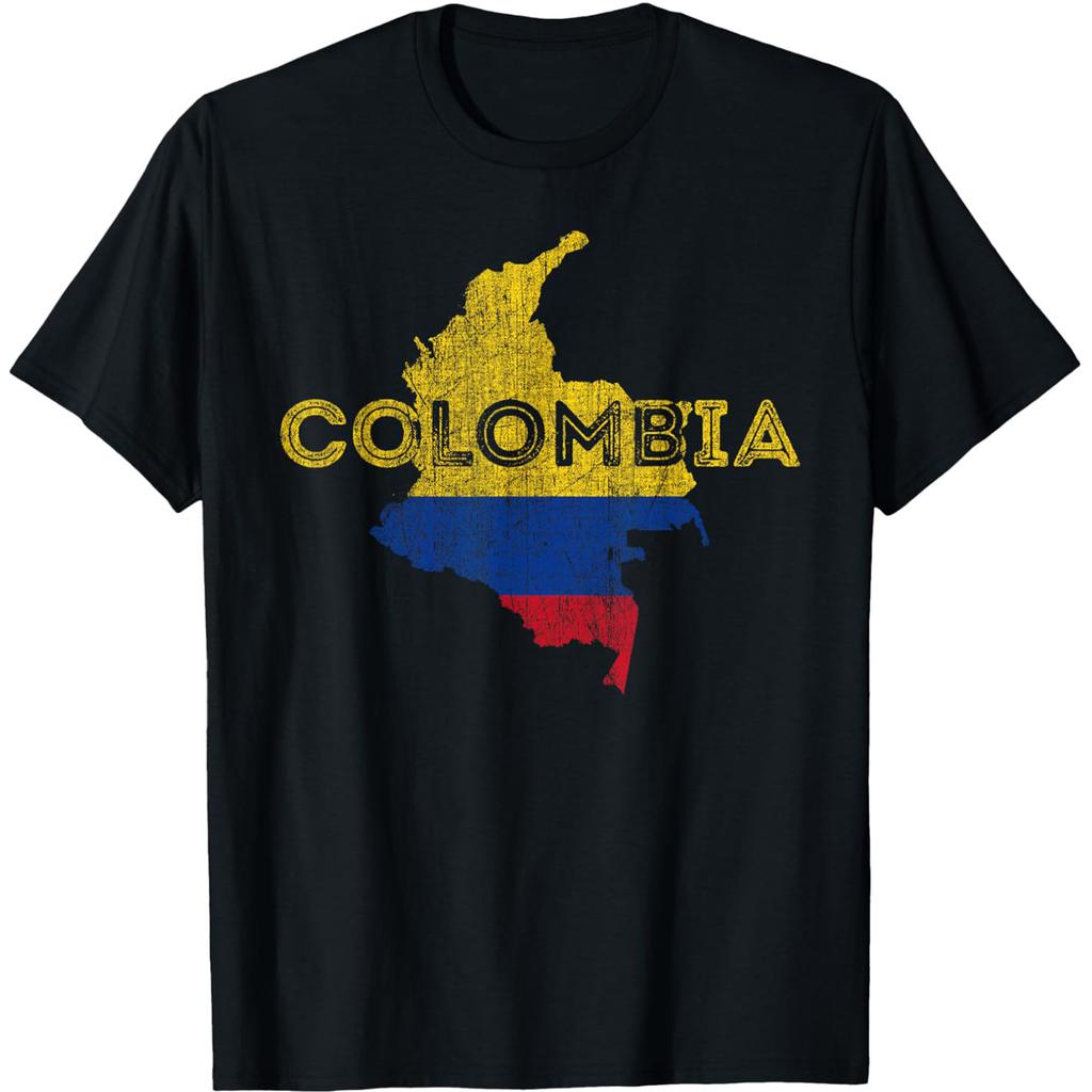 Funny Colombia Flag Heart Colombian Pride T Shirts Men Pure Cotton Humor Streetwear Tee Shirt Short Sleeve Unisex Loose Clothing