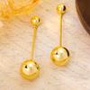 Style Minimalist Metal Ball Exaggerated High-end Long Earrings With Feel Tassel Women