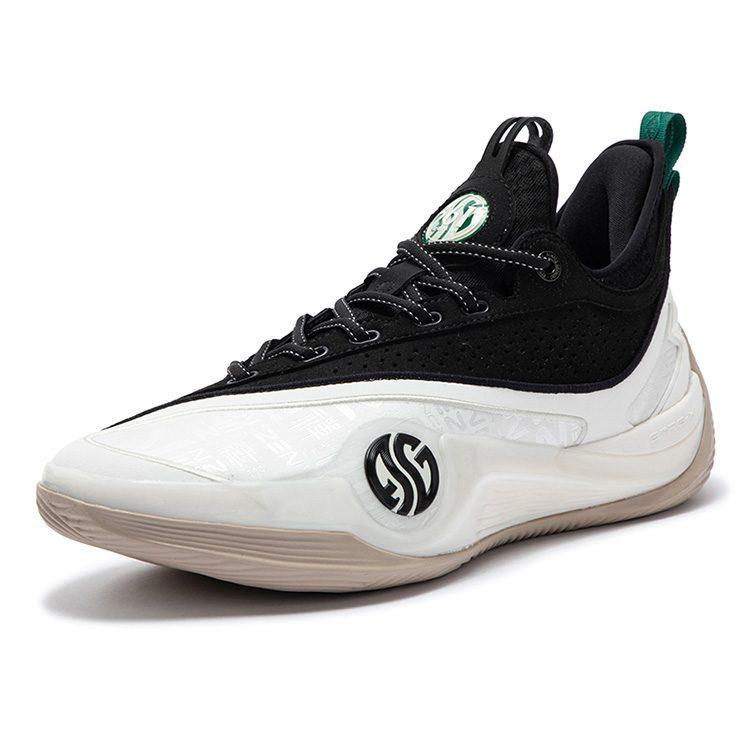 361 Zen 6 Prm Panda Cushioning Slip Resistant Abrasion Resistant Rebound Low Top Basketball Shoes Men's White Black 672431102-1