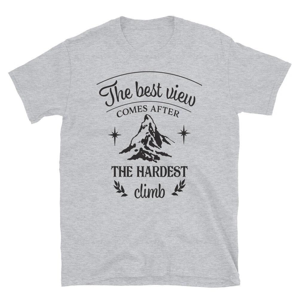 The Best View Mountain Climbing Hiking T-Shirt L