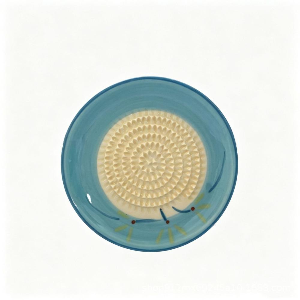 Easy Clean Ceramic Ginger Grater Round Plate Fruit Grinding Tool Tomato Grinder Dish  Fruit Puree