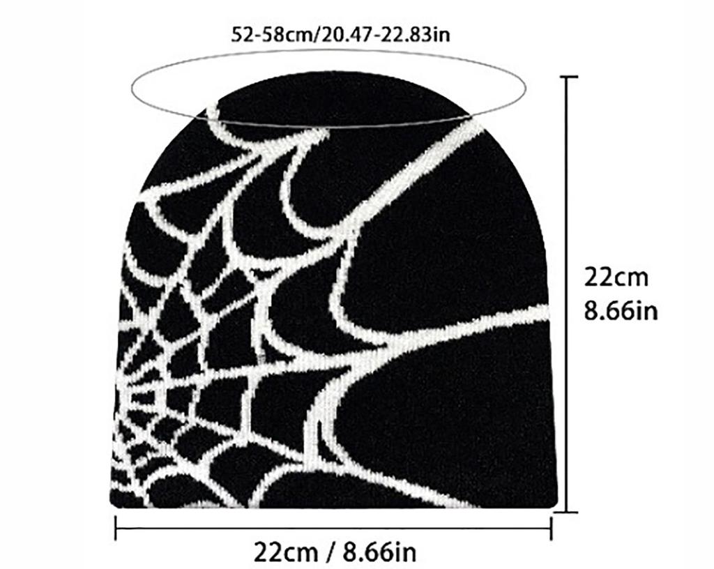 Knitted Beanie Hat Web Graphic Jacquard Beanie For Men Women Breathable Winter Warm Hat Skull Cap