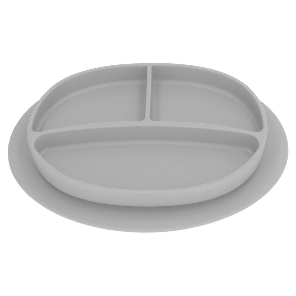 Baby Suction Plate BPA Free Microwave Dishwasher Safe Prevent Slip Portable Silicone Toddler Divided Dish