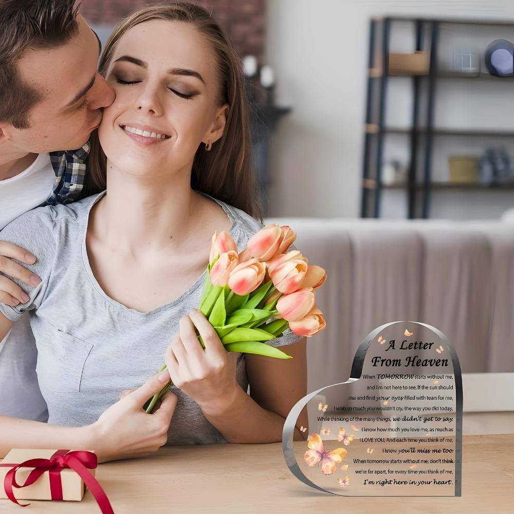 Dárek kondolence, dekorace s motýlem - Dopis z nebe: Pamětní dárek pro ztrátu matky, otce, manžela nebo syna, na památku a pro...