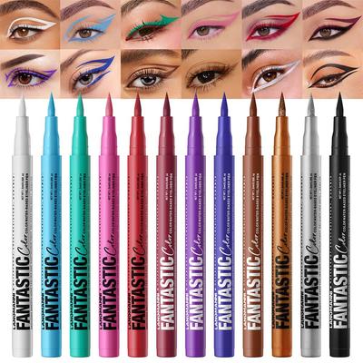 MIRUOKOU Delineador Líquido Multicolor à Prova d'Água e para Iniciantes Vermelho, Delineador de 12 Cores, Ultra Fino, à Prova de Suor, Longa Duração, - 05#
