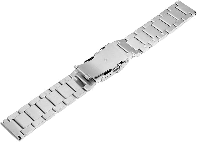 Kai Tian 24mm Stainless Steel Watch Strap, Silver Quick Release 3-Row Design, Unisex