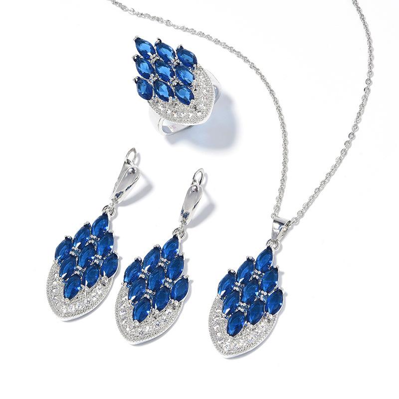 

Европейские и американские циркониевые изысканные роскошные павлиньи украшения для невесты свадебные аксессуары реквизит для фотосъемки аксессуары ring size 8 set