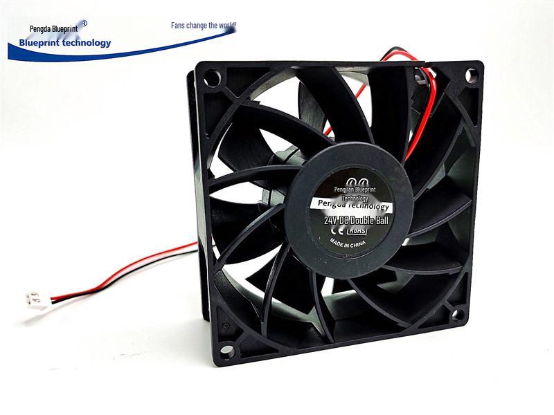 High Airflow 9.2CM Double Ball Bearing Variable Frequency Cooling Fan 24V 0.6A