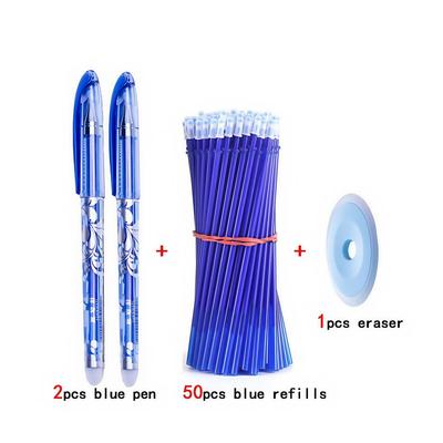 Lot de 12/53/55 recharges de stylo effaçables à tige de 0,5 mm, manche lavable, pour bureau, école, papeterie