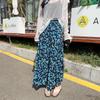 2025 Summer Floral Cotton-Silk Midi Skirt: Slimming, Thin Rayon Cardigan, Long Cake Skirt for Women.