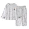 Boys Cotton Pajama Set Long Sleeve Two Piece Sleepwear Teens Comfortable Home Wear Cartoon Print