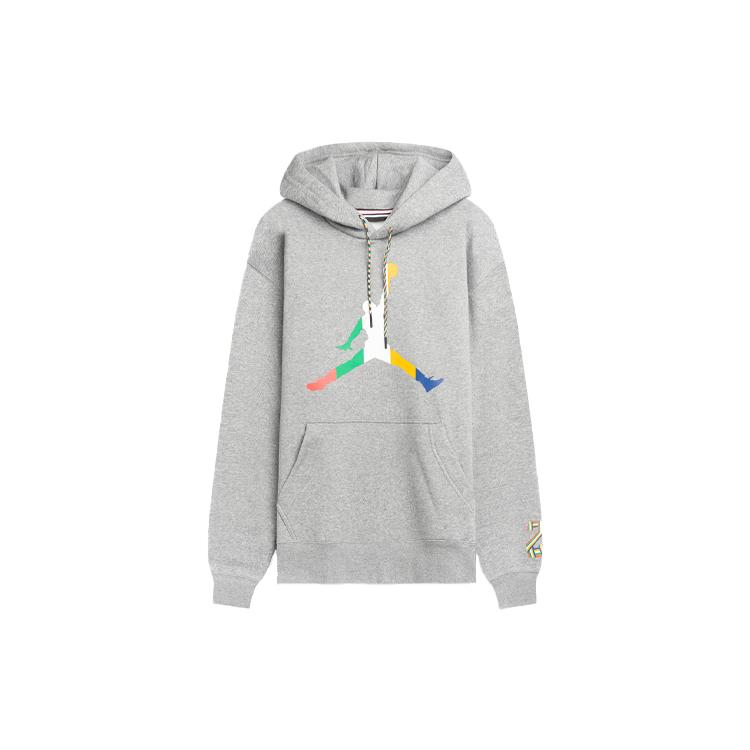 Jordan Sweatshirts Men s Gray Hooded Moderate Regular CK9573-091 L