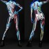 3D Digital Printing Stage Performance Costumes Adults Halloween Events Carnival Theme Party Cosplay Outfit Pretend Game Jumpsuit