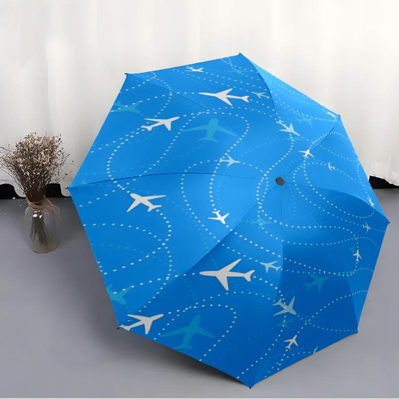 Airplane Theme Automatic Umbrella, Lightweight & Portable, 8 Rib, Perfect for Outdoor Travel, Birthdays, Christmas, Gifts.