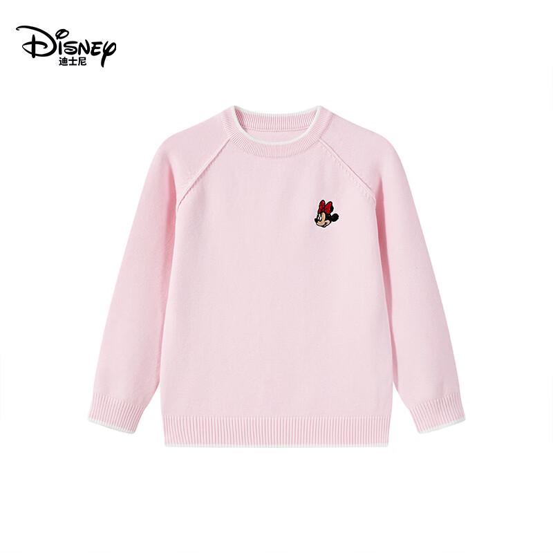 Disney Girls' Embroidered Crewneck Knit Sweater