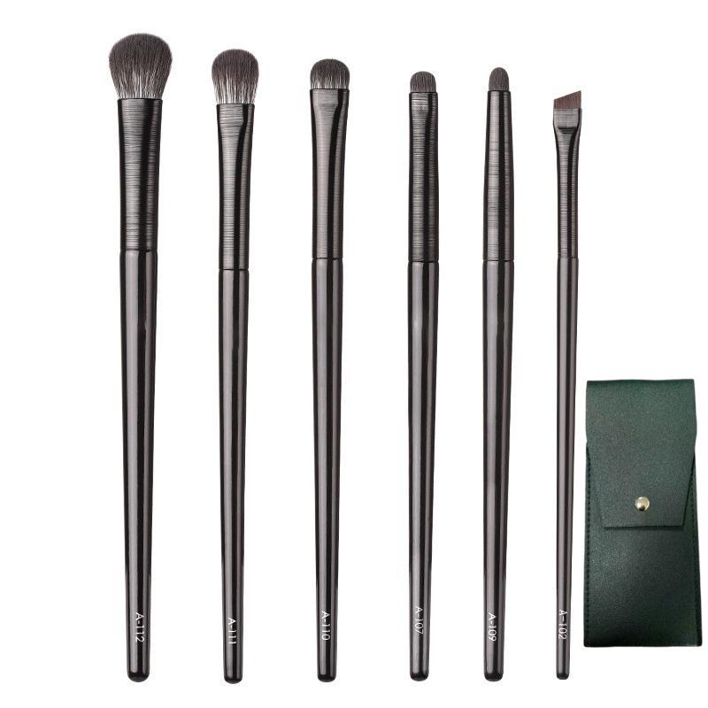 6-Piece Soft Hair Eye Makeup Brush Set: Eyeshadow, Under-Eye, Eyeliner, Detail