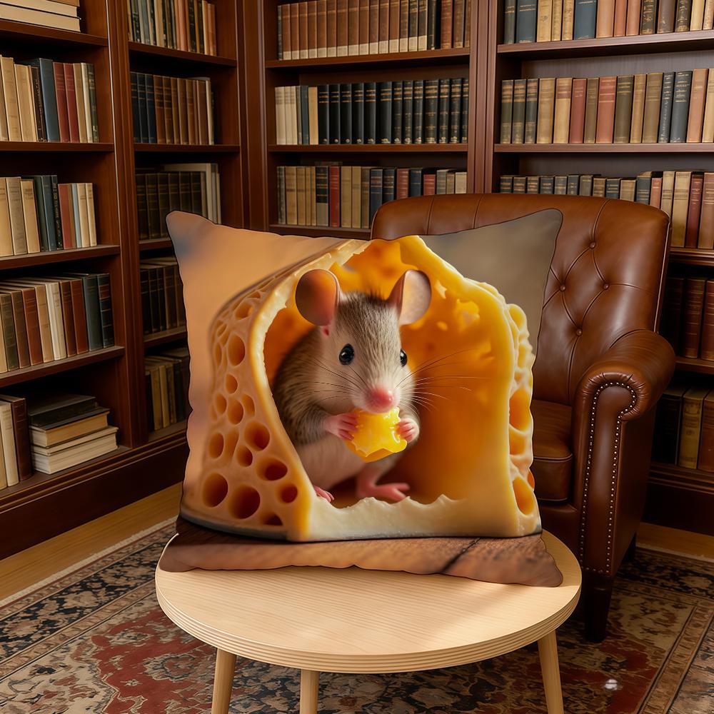 Cute Mouse Cheese Cushion Cover Home Office Birthday Anniversary Gifts Soft Skin Friendly Cushion Cover