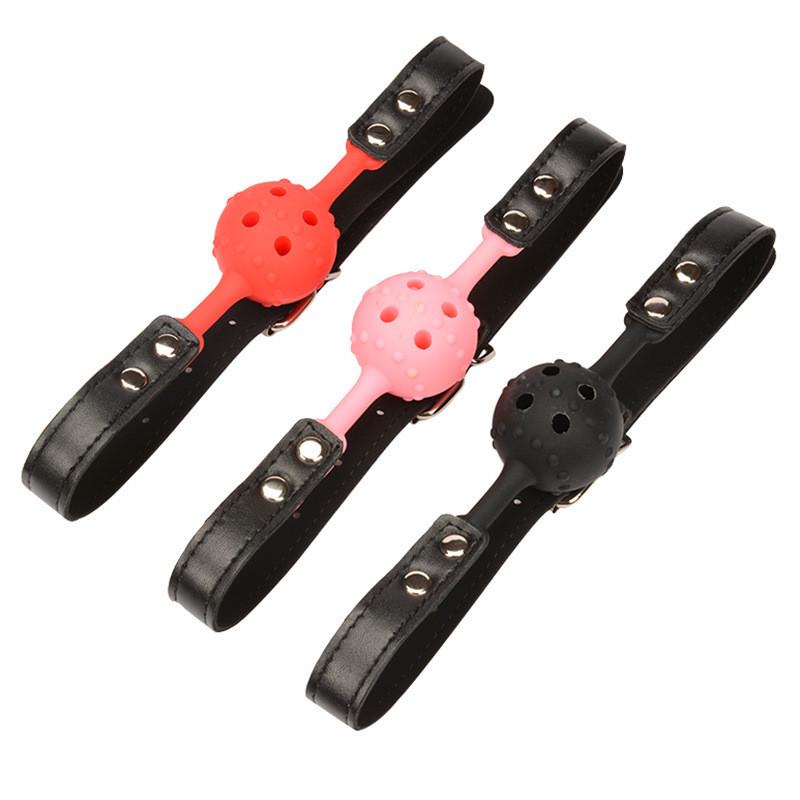 Safety Silicone Open Mouth Gag Ball With Holes Bondage Restraints Sex Toys For Women Slave Gag With Open Holes For Couples 