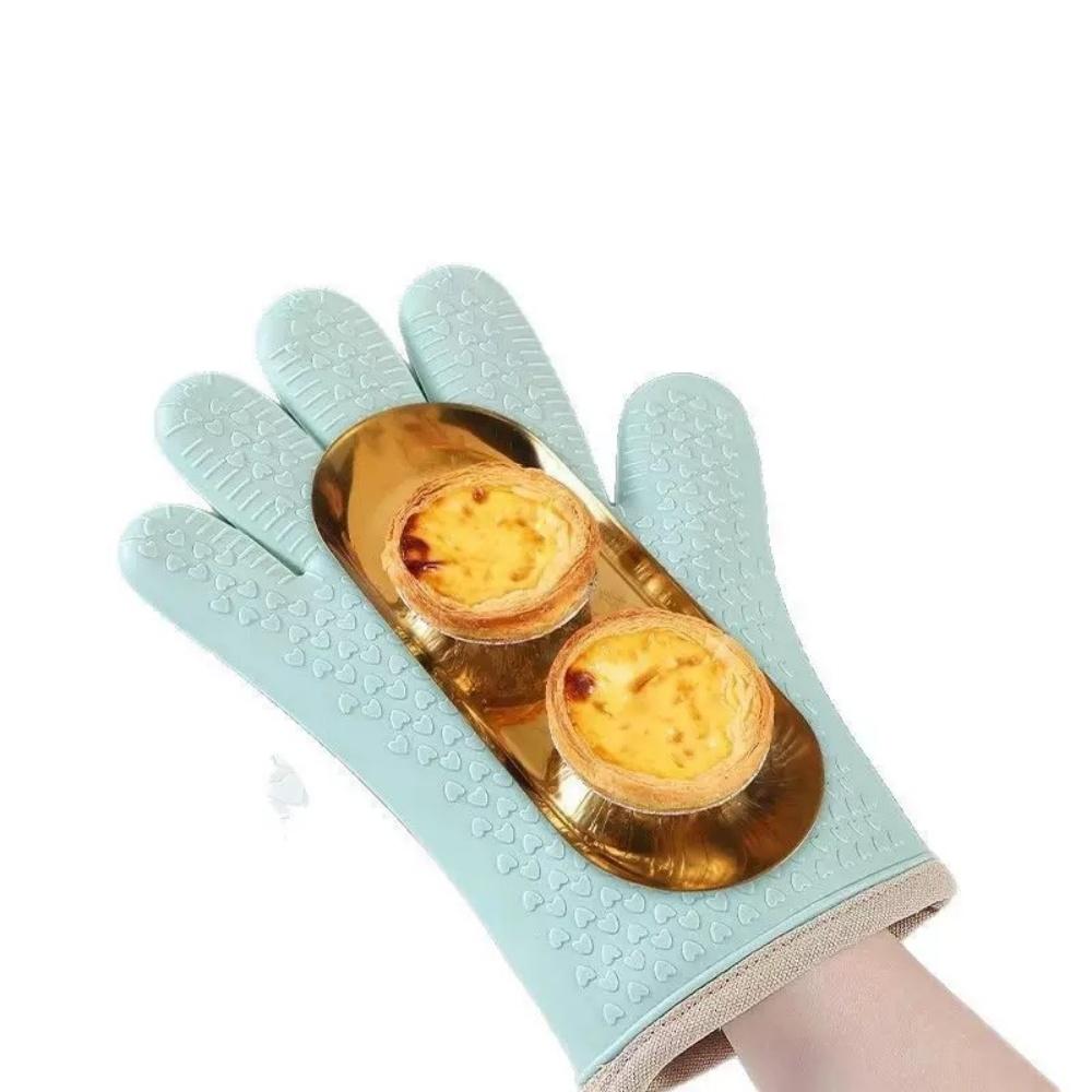 Single Heat-Resistant Glove Thickened Silicone Kitchen Oven Baking Glove High-Temperature Microwave-Safe Glove