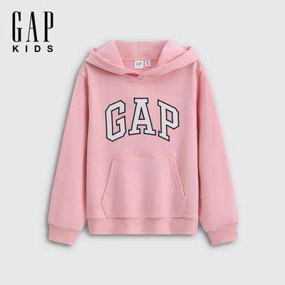 Girls' Patch Logo Loose Hooded Sweatshirt