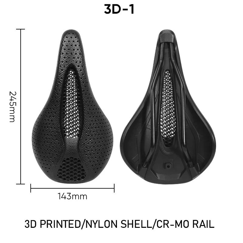 BUCKLOS Bicycle Saddle 3D Printed Carbon Fiber Road Bike Seat Cushion Breathable Ultralight Cycling Seats Cycling Accessories