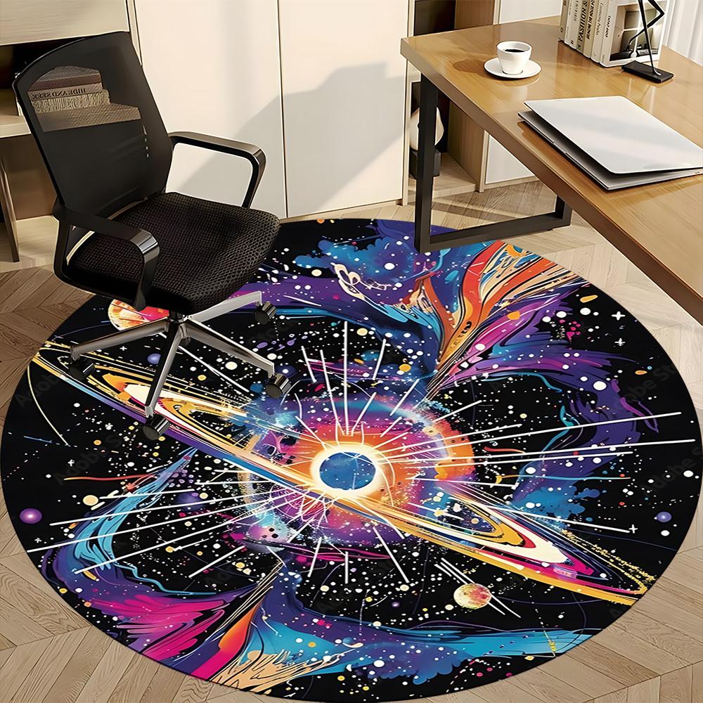1pc Cosmic Art Print Chair Carpet for Office, , Non-slip carpet, Very suitable for offices, farmhouses,Outdoor carpet yy251120042