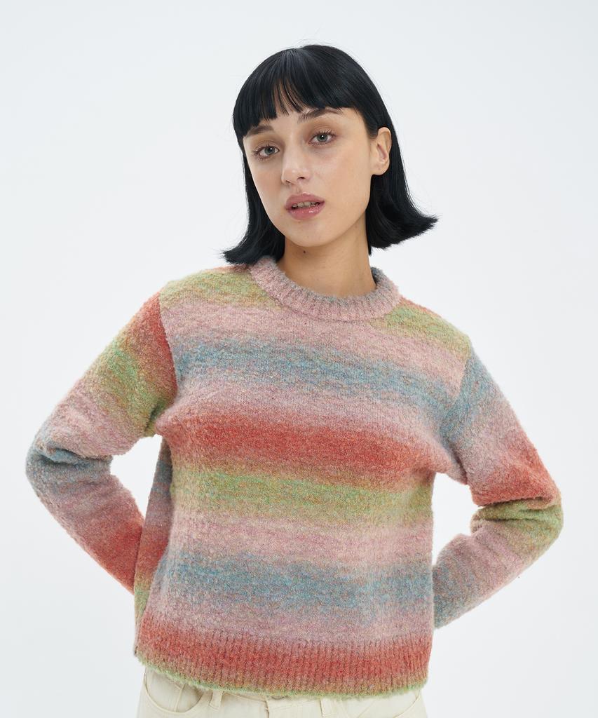 BLOND9 Wool Gradient Mix Knit_Brown