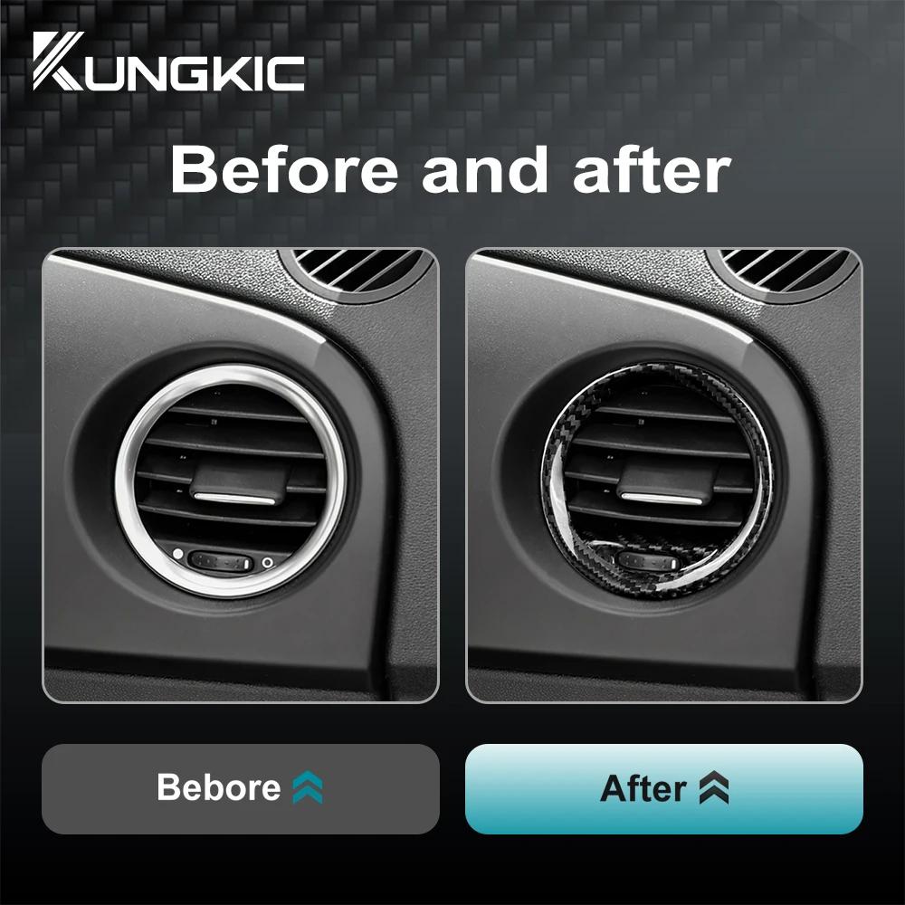 For Abarth 595 2012-2015 Abarth 695 2010-2015 Fiat 500 2008-2015 Real Hard Carbon Fiber LHD RHD Car Inner Air Vent Frame Sticker