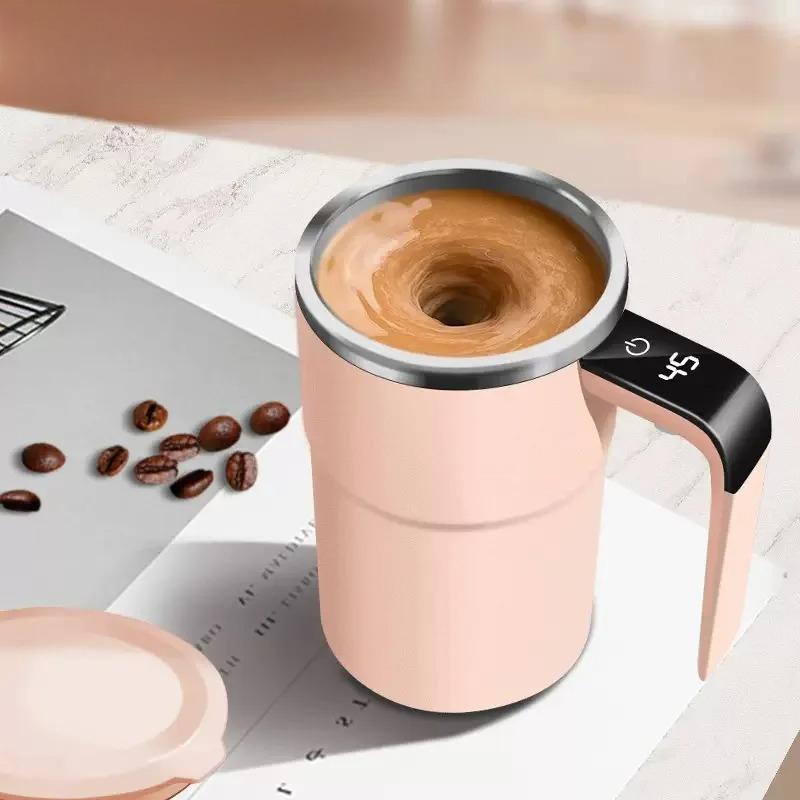 Mug à café électrique auto-mélangeur 380 ml IP67 étanche Mug à café mélangeur Chargement USB Affichage numérique Tasse magnétique automatique