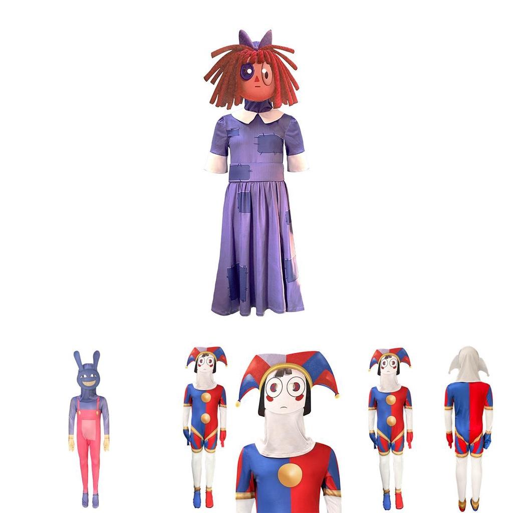 The Amazing Digital Circus Cosplay Jumpsuit For Game And Anime Fans Milk Silk Fabric Unisex