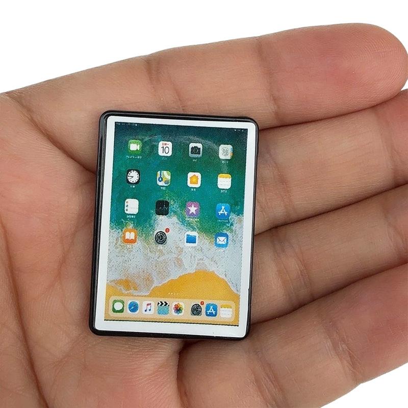 1 Pcs Mini Laptop Computer Model Doll House Scene Decoration Toy 1:12 Dollhouse Miniature Tablet DIY Accessories