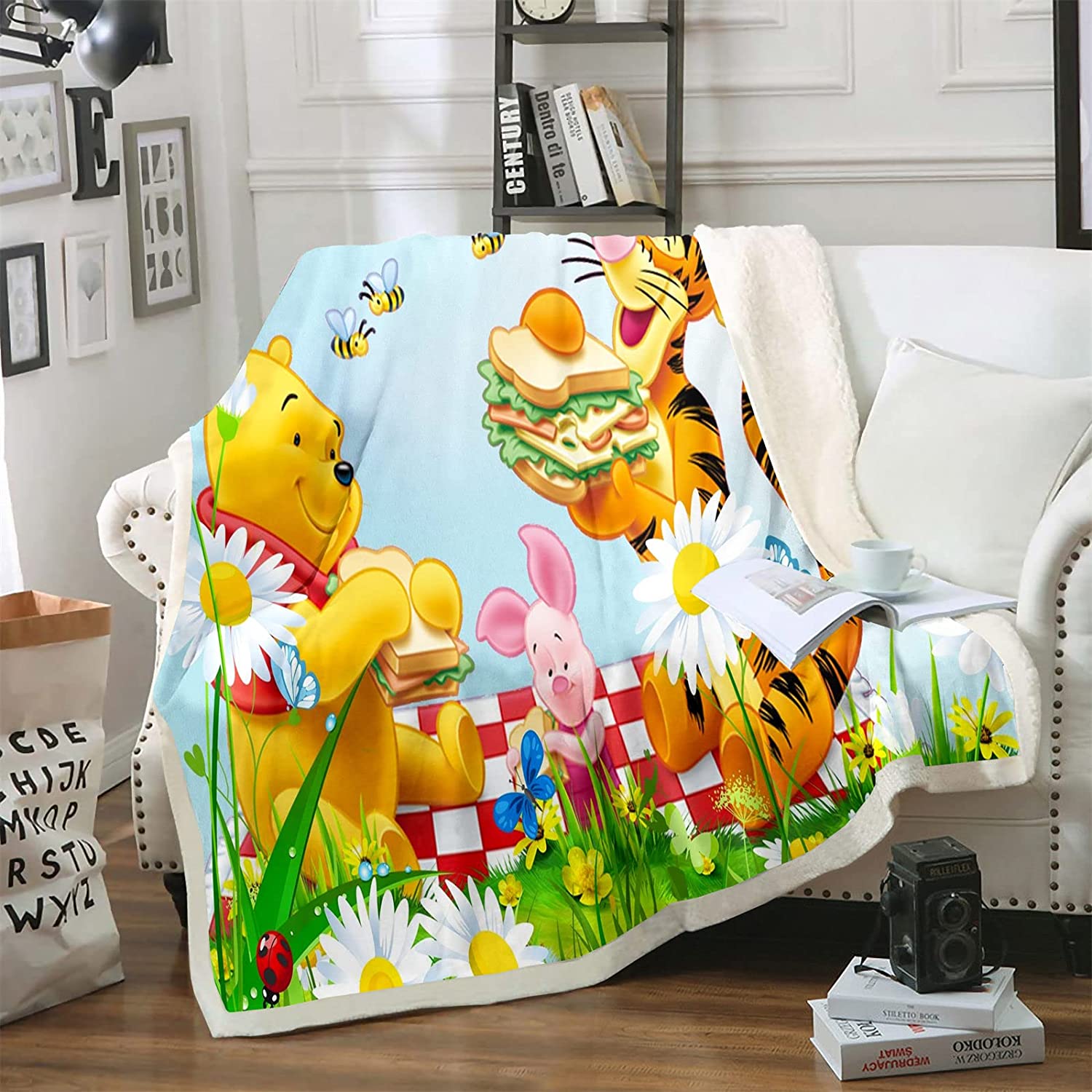 

Winnie The Pooh Anime Blanket Furry 100% Polyester Printed Winter Bed Fleece Blankets Baby Plush And Throws 150cm x 180cm