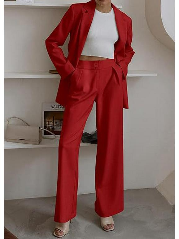 Elegant Women's Autumn/Winter Solid Color Suit – Jacket and Pants Set