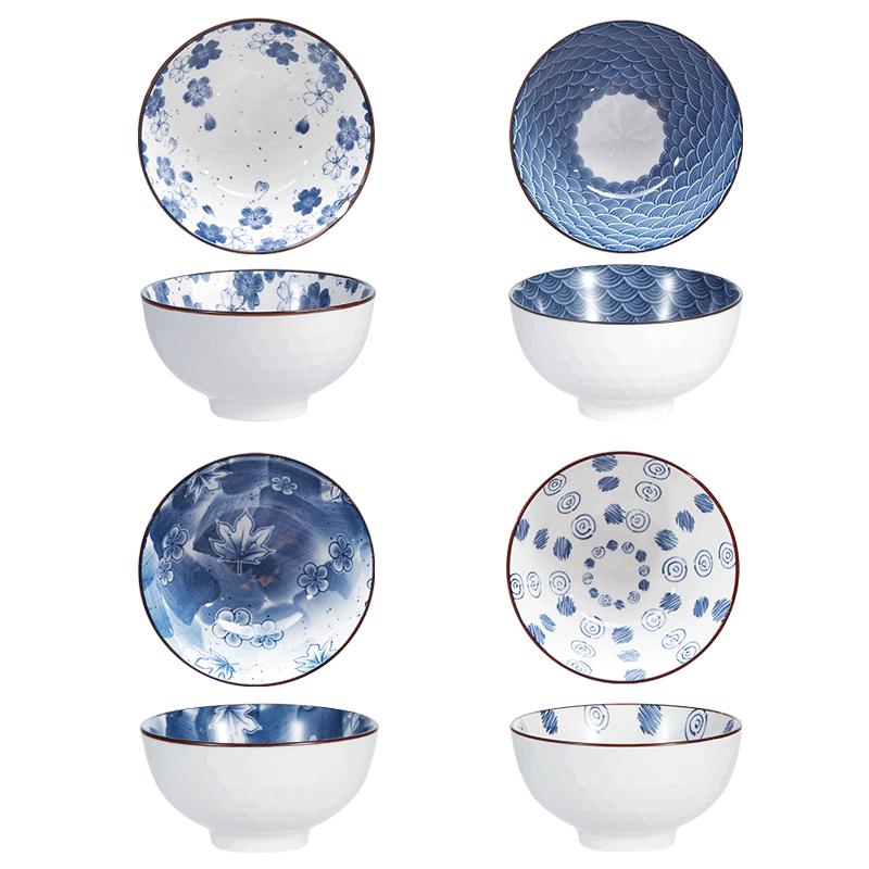 MAXCOOK 4.5-inch Japanese Style Ceramic Soup & Rice Bowl