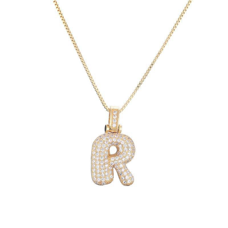 

Cross-border Hip-Hop Copper Micro-Paved Zircon Alphabet Pendant - Rap Fashion Fat Letter Accessory