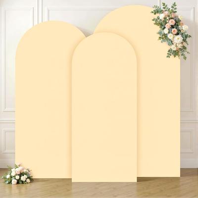 6ft/6.6ft/7.2ft Wedding Arch Cover Double Sided Spandex Fitted Fabric Arch Backdrop For Birthday Party Wedding Arch Decoration