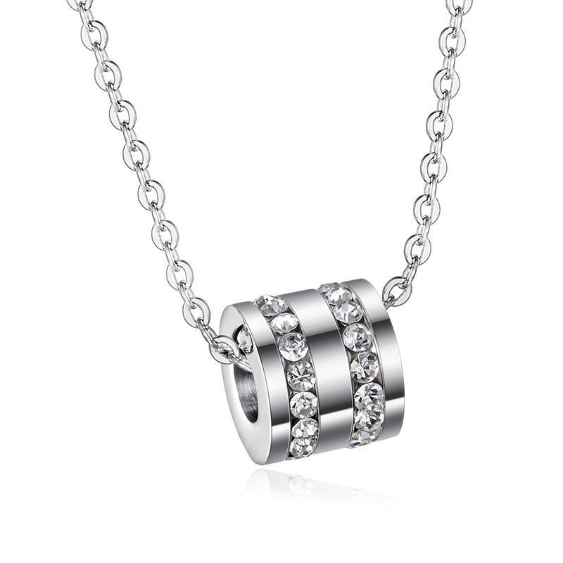 Coole Zirkon-Anhänger-Halskette: Hip-Hop Punk Stil für Männer & Frauen, Rundes kleines Taillendesign mit Schlüsselbeinkette.