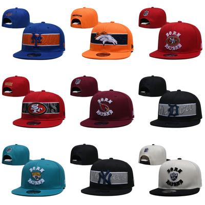 New NFL Hat, Football Team Cap, Unisex Hip-Hop Embroidered Flat-Brim Cap, Outdoor Sun Protection Sun Hat