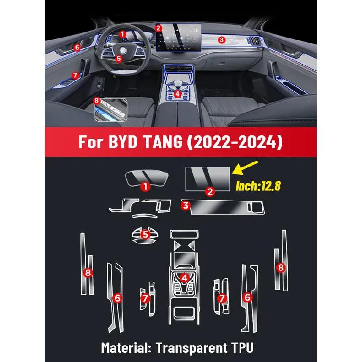 Auto-Zentralsteuerungsscreen TPU Navigation Kratzfest Innenraum Schutzfolie GPS-Navigation für BYD TANG -2025