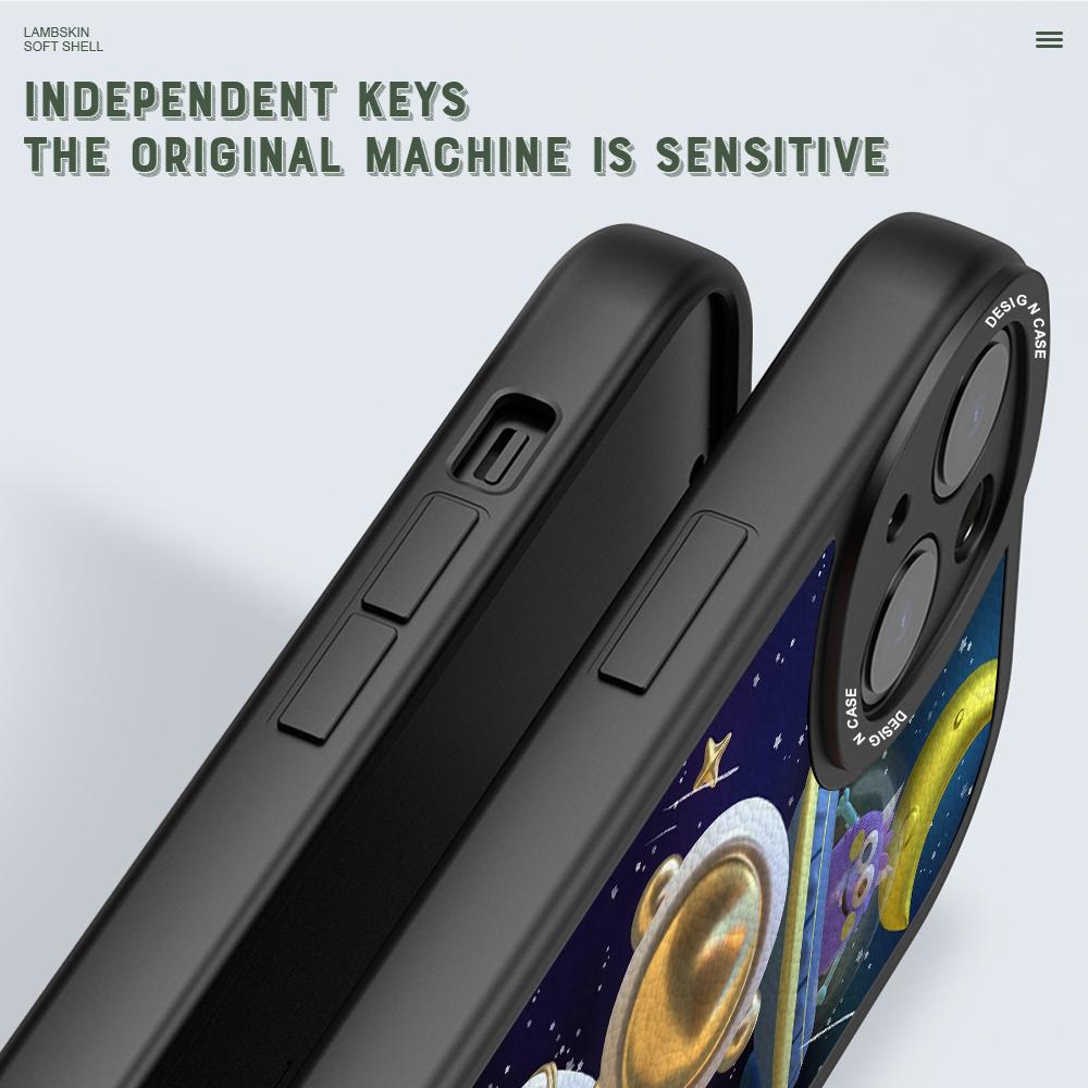 Astronaut Space Pattern PU Leather Full Lens Protect Soft Phone Case for Huawei Honor Infinix iPhone Vivo